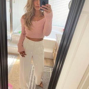Brand New Endless Rose Off the Shoulder Cropped Sweater. Size S. Pink/Mauve